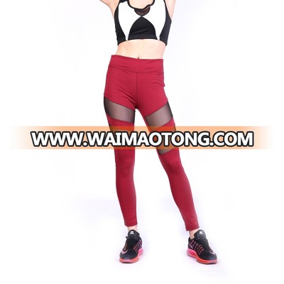 Custom black mesh multi color high waist elastic women yoga pants